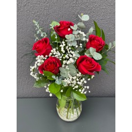 PAŞABAHÇE VAZODA 5'LI KIRMIZI GÜL